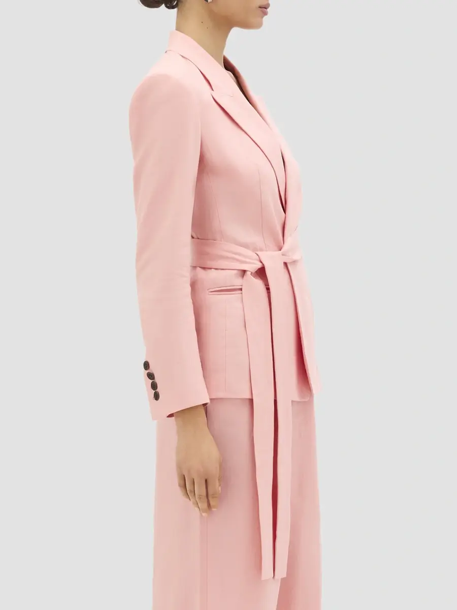 Another Tomorrow Women's Double Breasted Fitted Jacket | Thumbnail 3