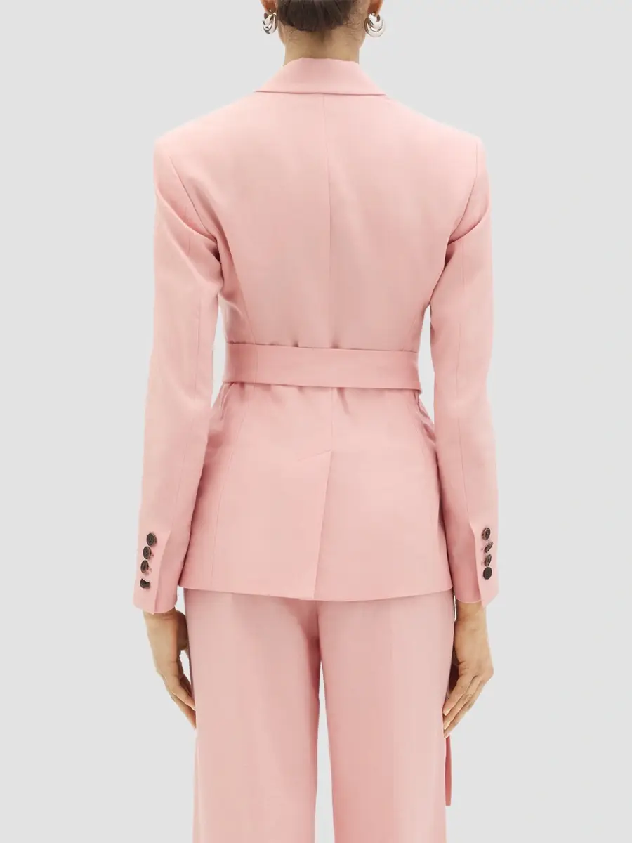 Another Tomorrow Women's Double Breasted Fitted Jacket | Thumbnail 4