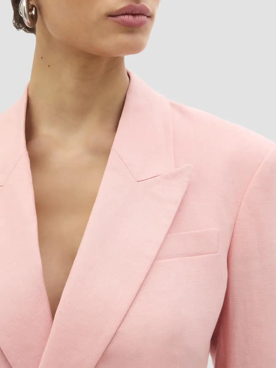Another Tomorrow Women's Double Breasted Fitted Jacket | Thumbnail 5