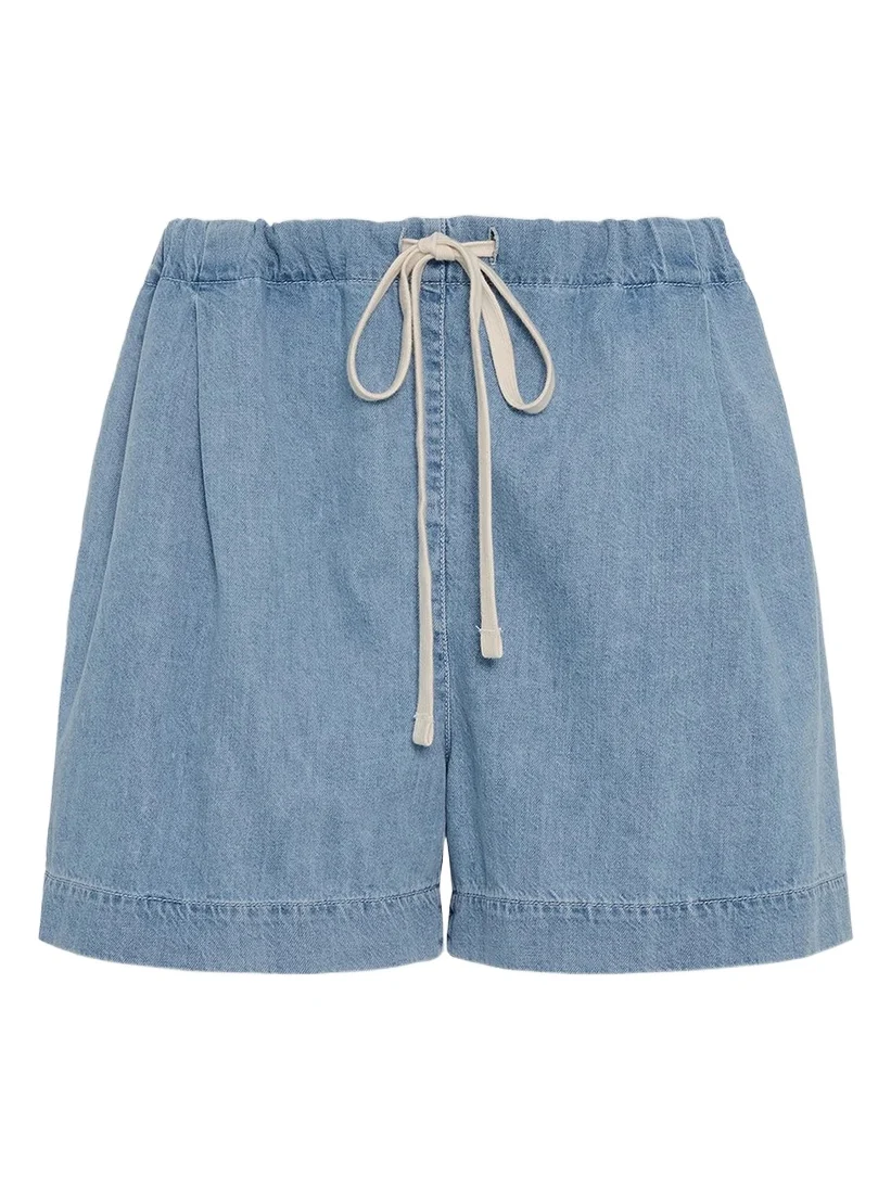 Another Tomorrow Women's Chambray Drawcord Shorts