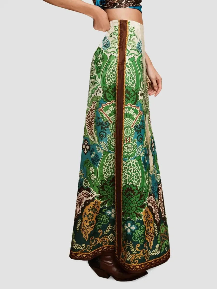 ALÉMAIS Women's Florence Printed Silk A-Line Maxi Skirt | Thumbnail 3 ALÉMAIS Women's Florence Printed Silk A-Line Maxi Skirt | Thumbnail 3