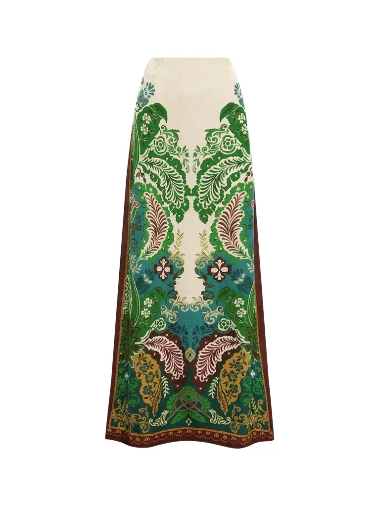 Women's Florence Printed Silk A-Line Maxi Skirt Women's Florence Printed Silk A-Line Maxi Skirt