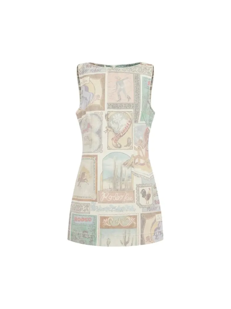 ALÉMAIS Women's Andie Printed Denim Mini Dress