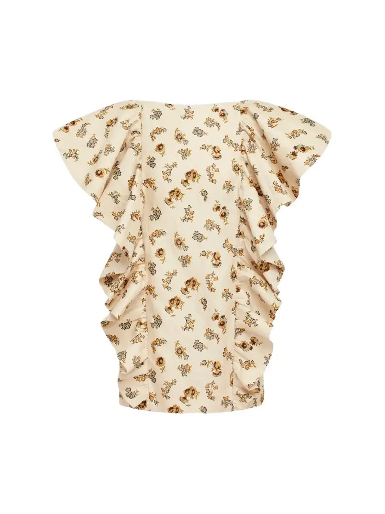 Women's Carrie Floral Silk Satin Ruffle Mini Dress Women's Carrie Floral Silk Satin Ruffle Mini Dress
