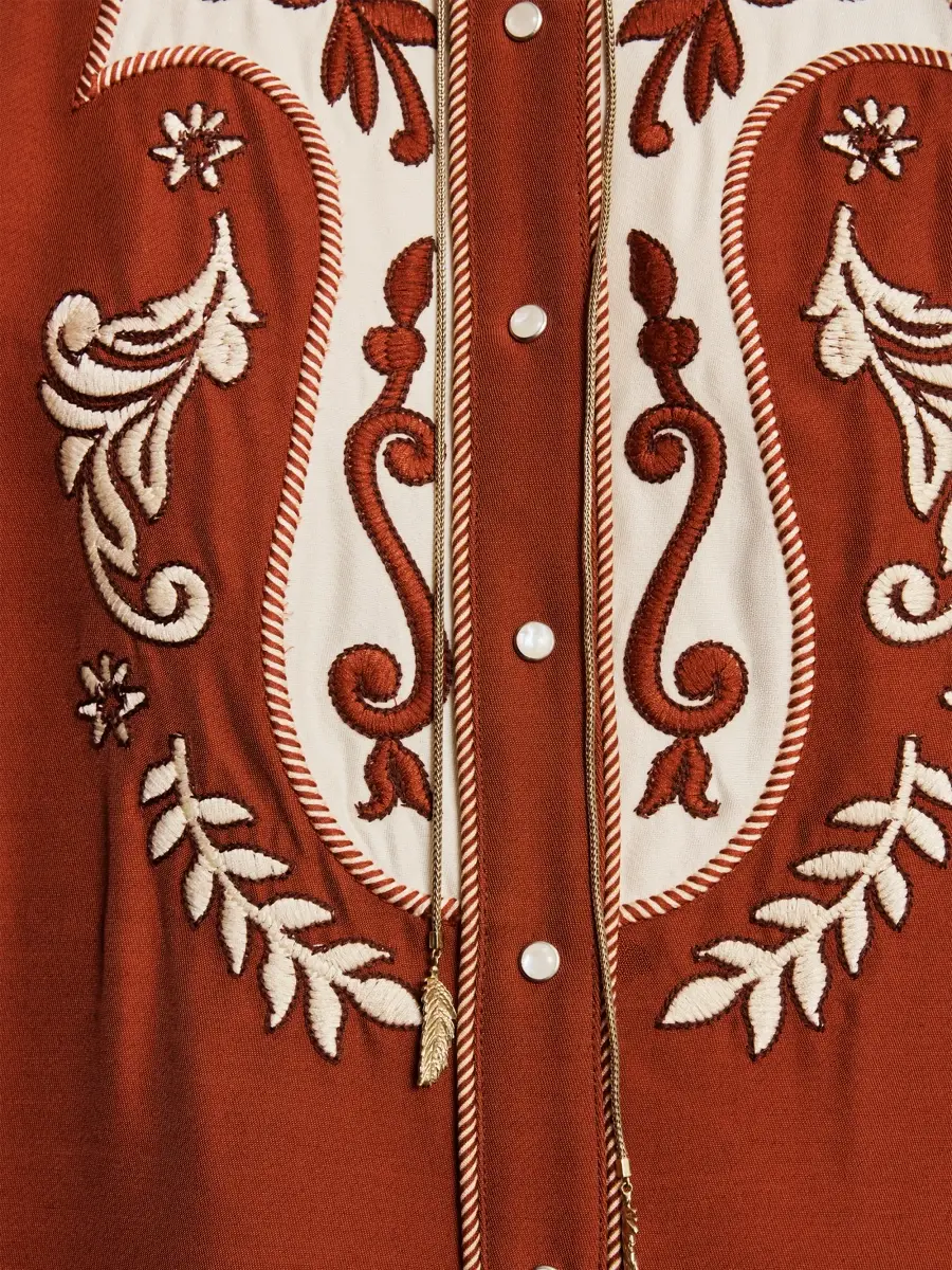 ALÉMAIS Women's Duke Embroidered Midi Shirtdress | Thumbnail 5 ALÉMAIS Women's Duke Embroidered Midi Shirtdress | Thumbnail 5