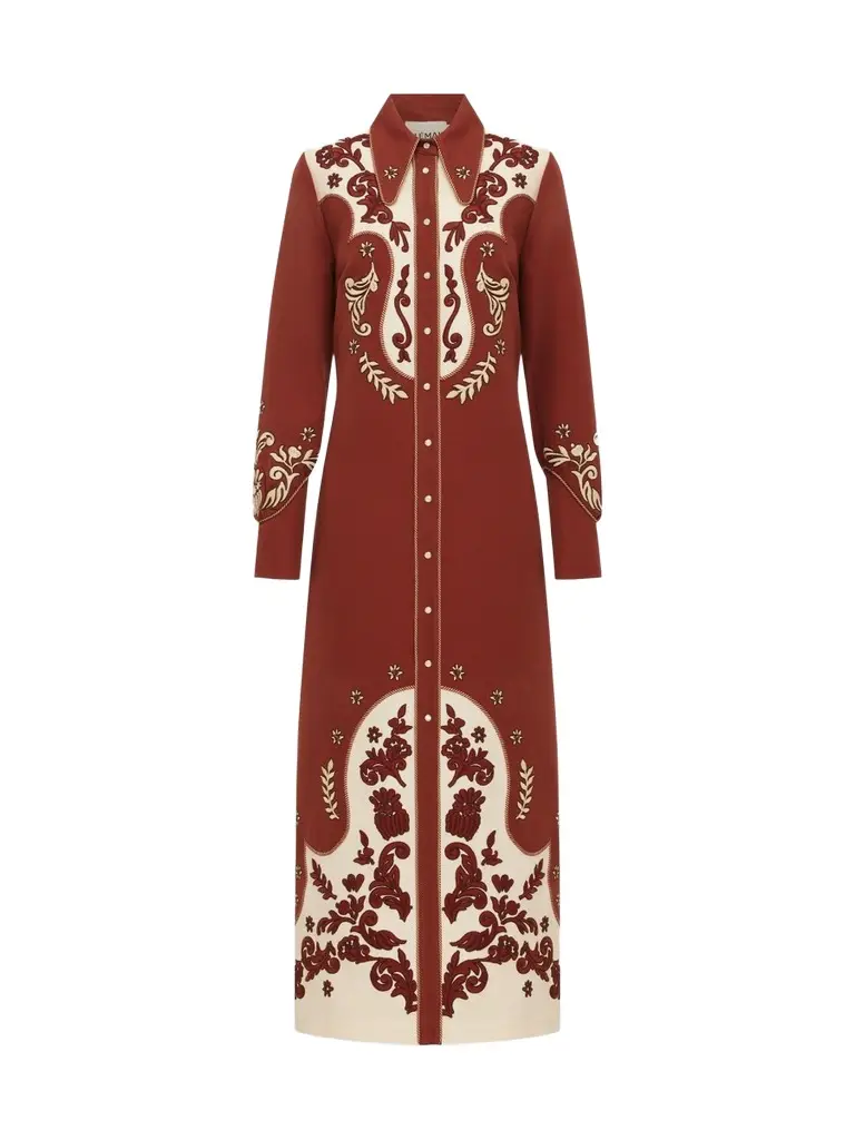 Women's Duke Embroidered Midi Shirtdress Women's Duke Embroidered Midi Shirtdress