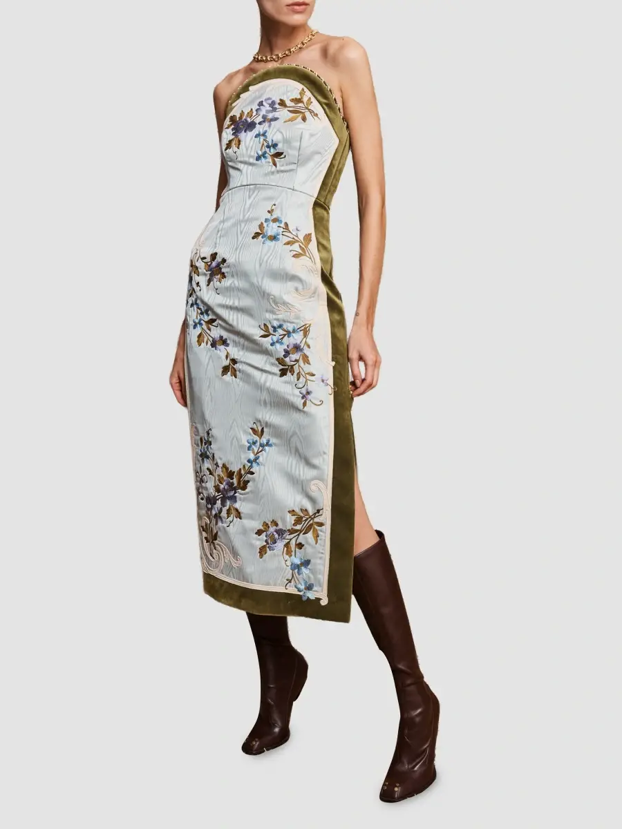 ALÉMAIS Women's Odessa Floral Linen-Cotton Blend Midi Dress | Thumbnail 2 ALÉMAIS Women's Odessa Floral Linen-Cotton Blend Midi Dress | Thumbnail 2