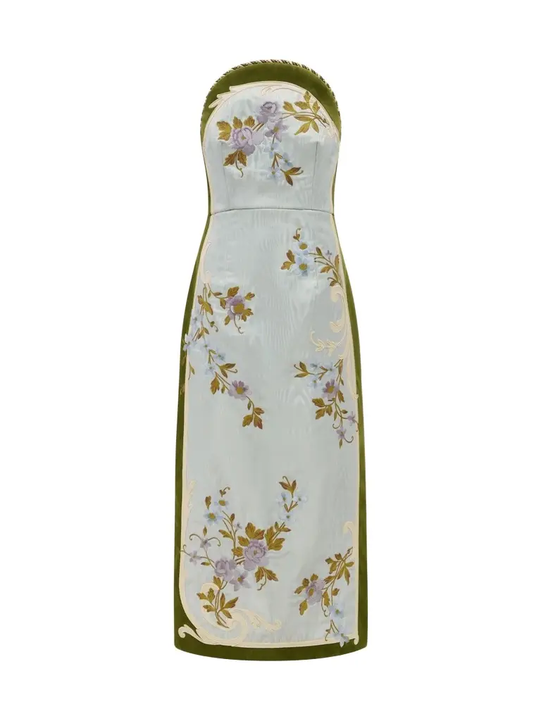 Women's Odessa Floral Linen-Cotton Blend Midi Dress Women's Odessa Floral Linen-Cotton Blend Midi Dress