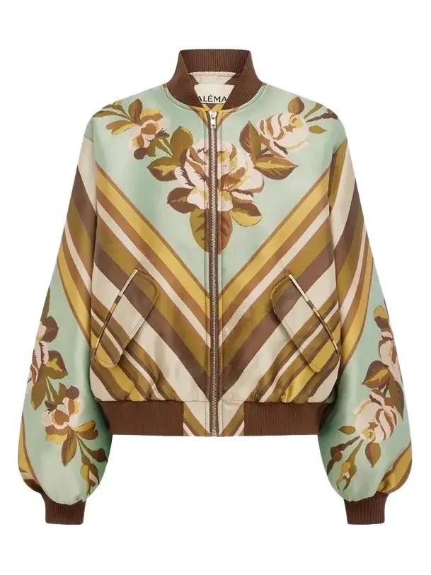 Women's La Rosa Printed Jacquard Bomber Jacket Women's La Rosa Printed Jacquard Bomber Jacket