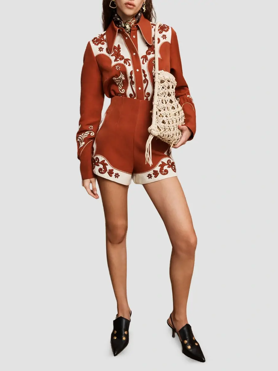 ALÉMAIS Women's Duke Embroidered Shorts | Thumbnail 2 ALÉMAIS Women's Duke Embroidered Shorts | Thumbnail 2
