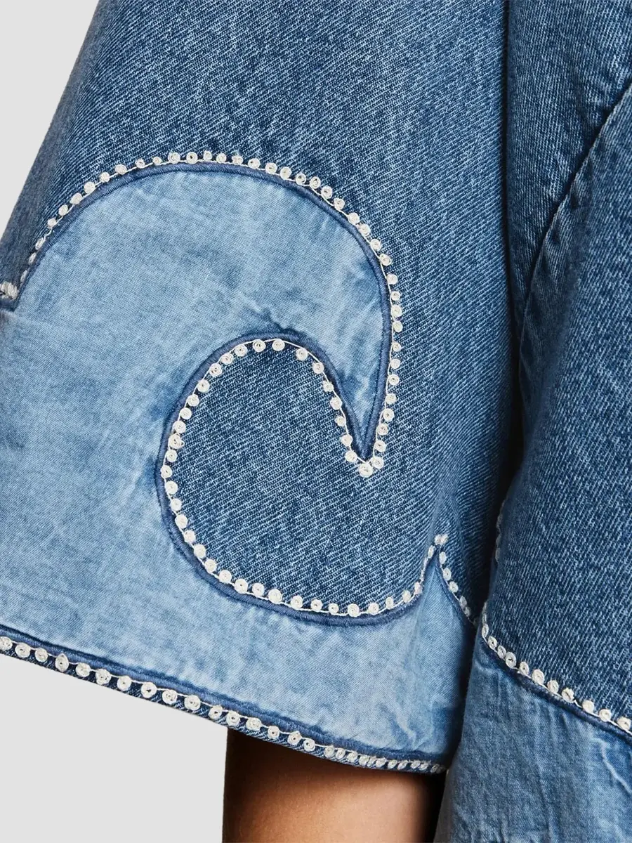 ALÉMAIS Women's Jesse Appliqué Denim Mini Dress | Thumbnail 5 ALÉMAIS Women's Jesse Appliqué Denim Mini Dress | Thumbnail 5