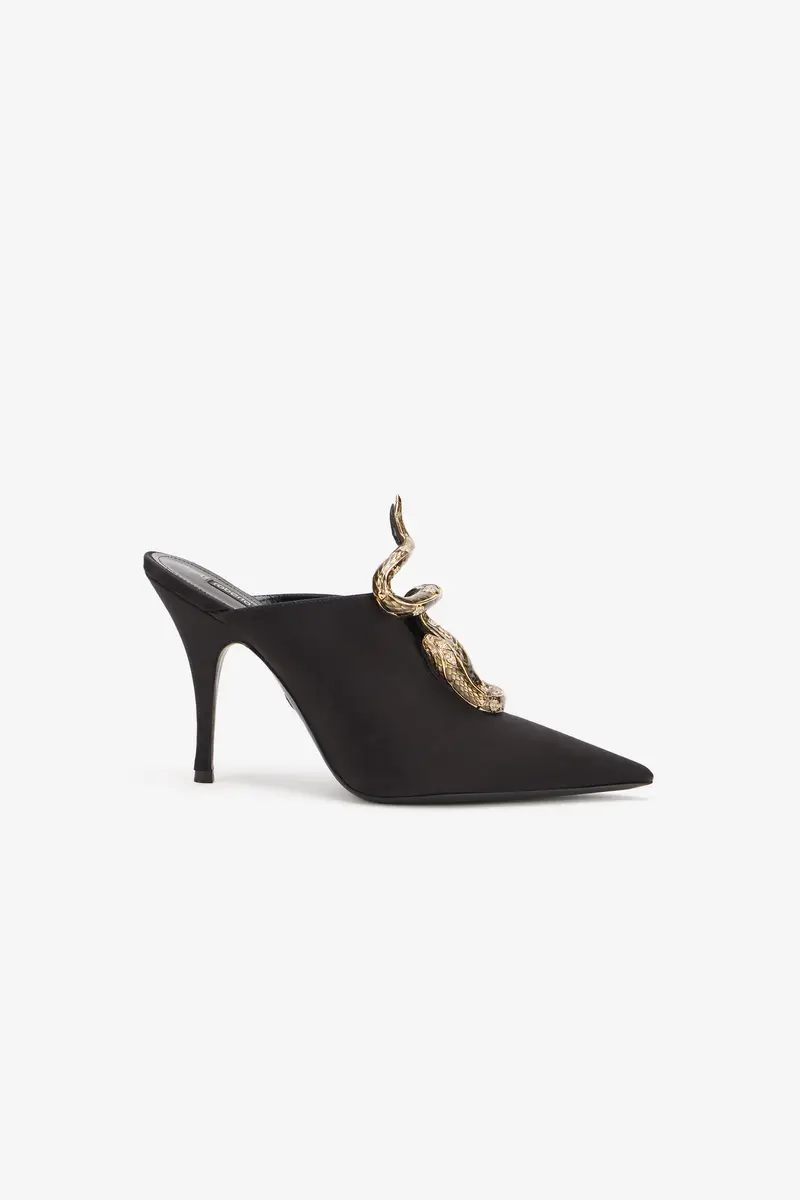 Roberto Cavalli Black Mules with Jewel Snake Detail | Thumbnail 2 Roberto Cavalli Black Mules with Jewel Snake Detail | Thumbnail 2