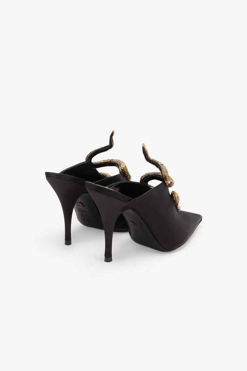 Roberto Cavalli Black Mules with Jewel Snake Detail | Thumbnail 3 Roberto Cavalli Black Mules with Jewel Snake Detail | Thumbnail 3