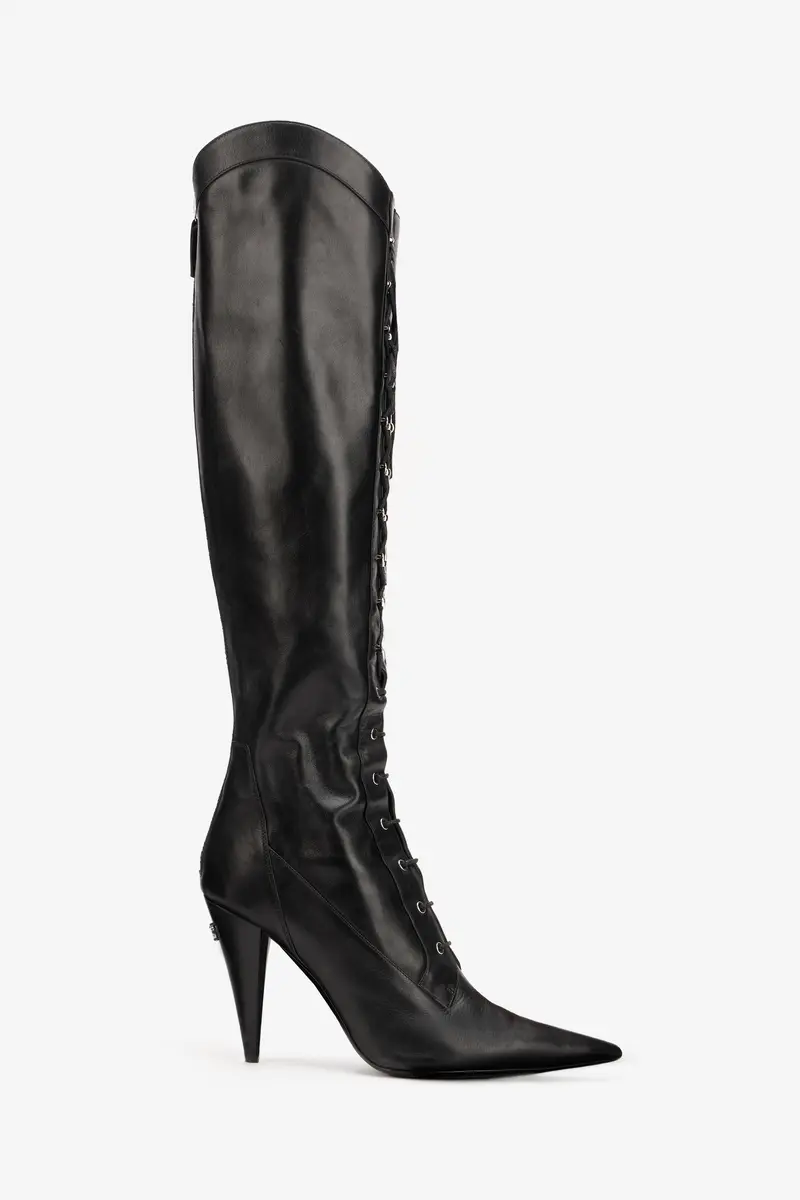 Roberto Cavalli Black Leather High Heel Boots | Thumbnail 2 Roberto Cavalli Black Leather High Heel Boots | Thumbnail 2