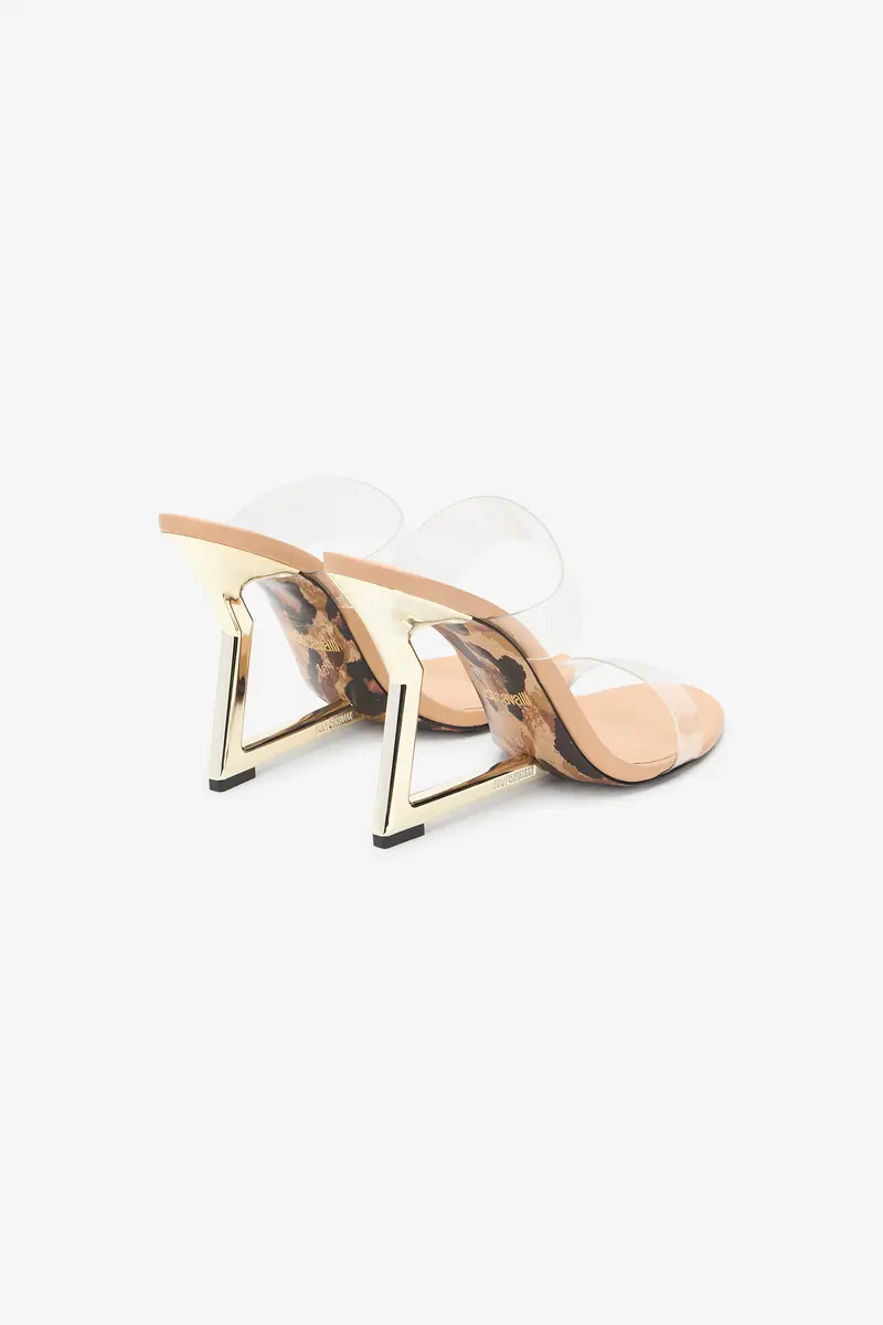 Roberto Cavalli Nude Mules With Geometric Heel | Thumbnail 3 Roberto Cavalli Nude Mules With Geometric Heel | Thumbnail 3