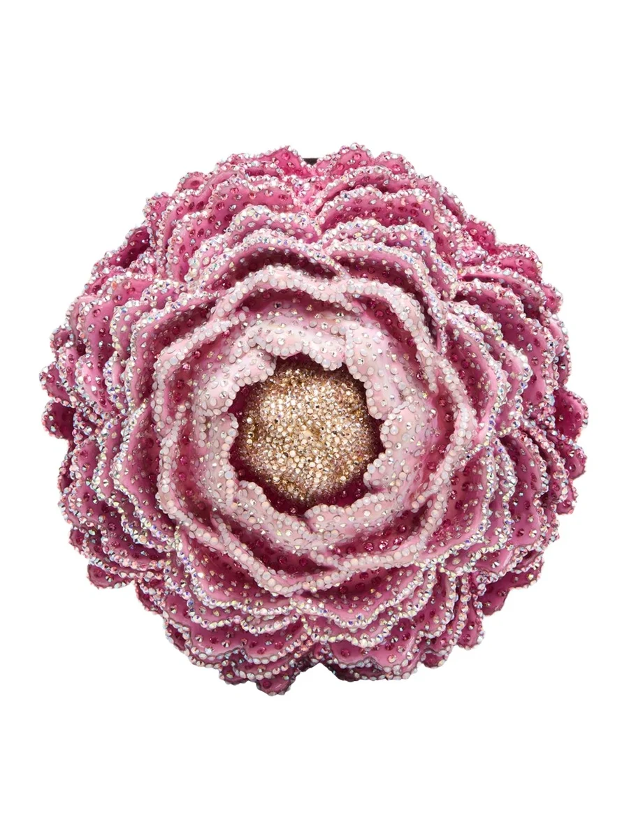 Peony Crystal-Embellished Clutch Bag