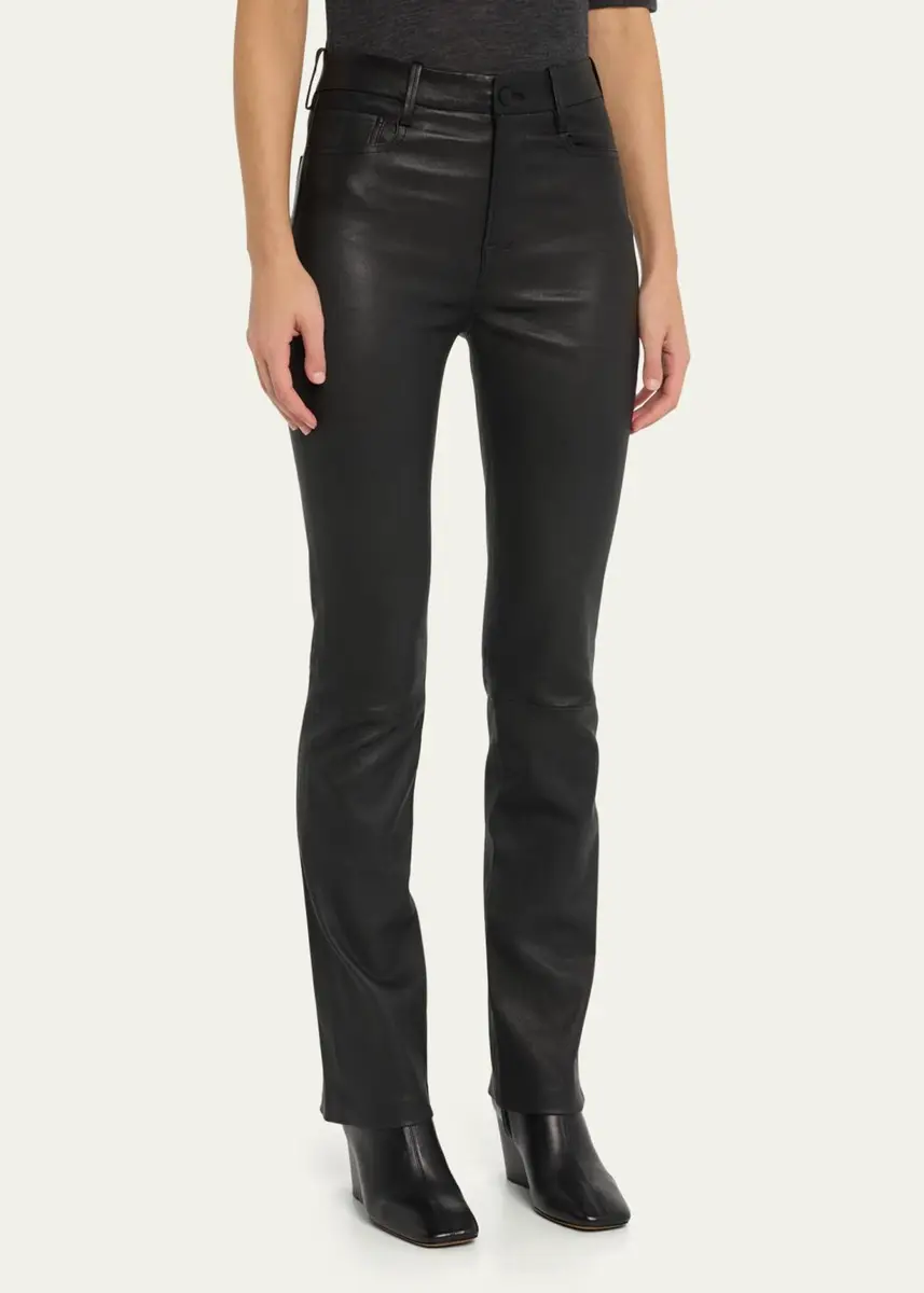 Vince Bootcut Stretch Leather Pants | Thumbnail 4 Vince Bootcut Stretch Leather Pants | Thumbnail 4