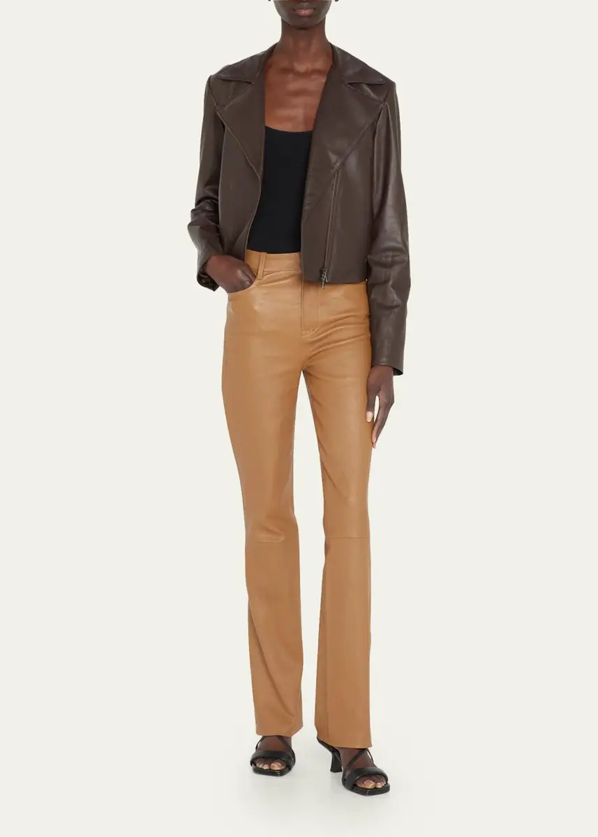 Vince Bootcut Stretch Leather Pants | Thumbnail 6 Vince Bootcut Stretch Leather Pants | Thumbnail 6