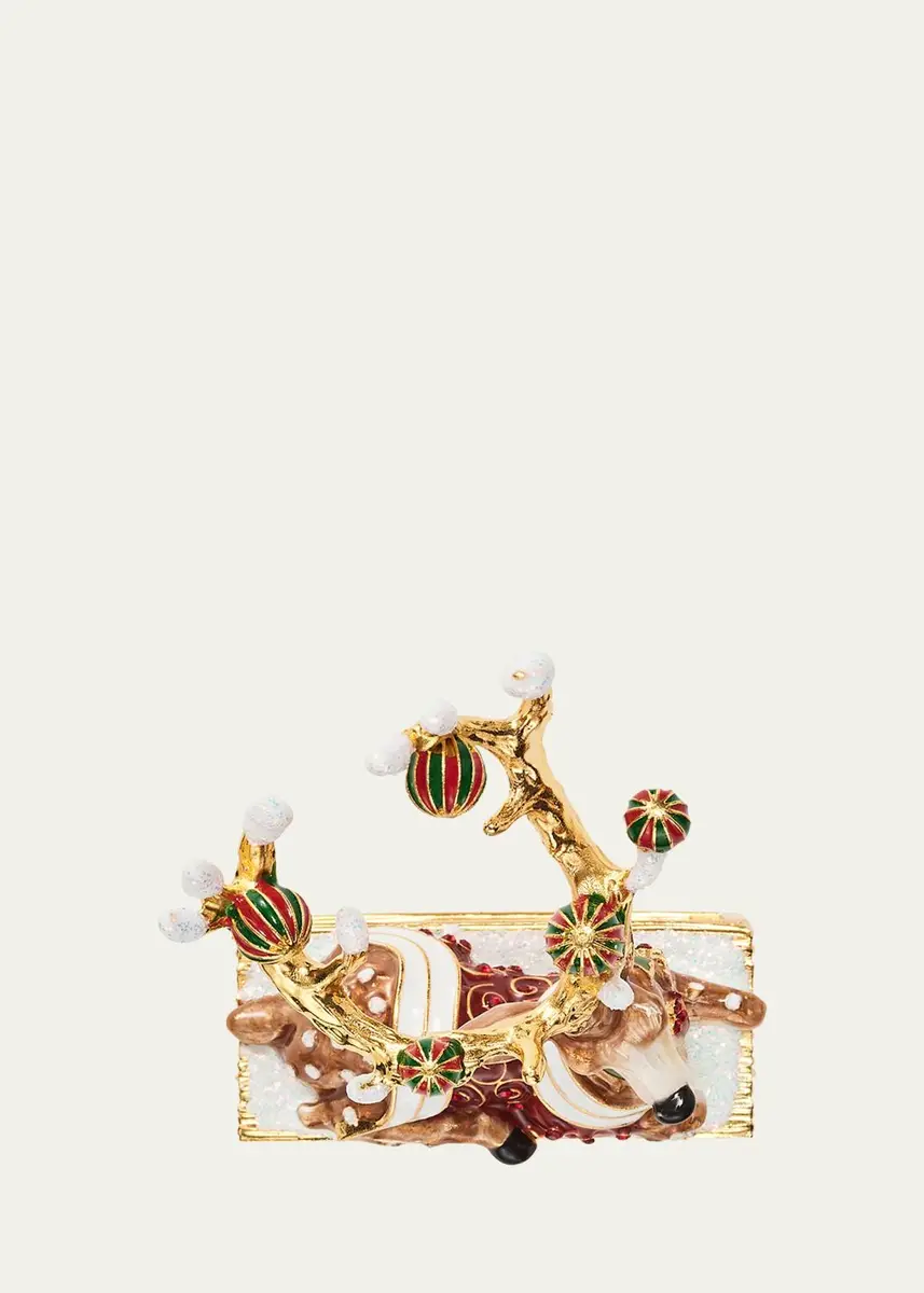 Kim Seybert Blitzen Christmas Napkin Rings, Set of 4 | Thumbnail 2 Kim Seybert Blitzen Christmas Napkin Rings, Set of 4 | Thumbnail 2