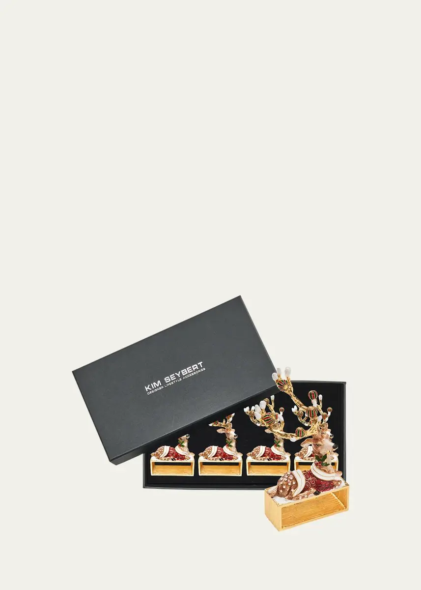 Kim Seybert Blitzen Christmas Napkin Rings, Set of 4 | Thumbnail 3 Kim Seybert Blitzen Christmas Napkin Rings, Set of 4 | Thumbnail 3