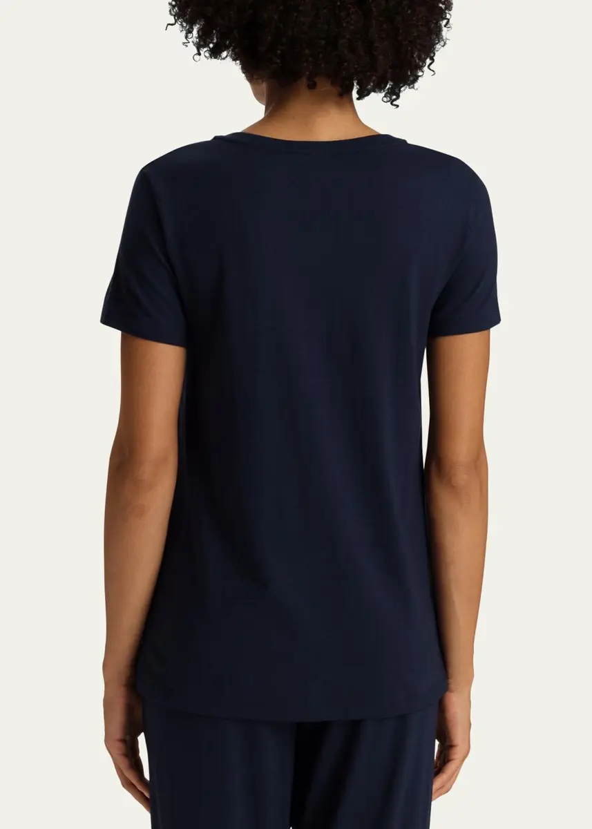 Hanro V-Neck Sleep and Lounge Cotton T-Shirt | Thumbnail 6 Hanro V-Neck Sleep and Lounge Cotton T-Shirt | Thumbnail 6