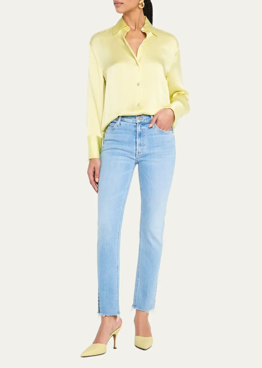 Mother The Mid-Rise Dazzler Ankle Fray Jeans | Thumbnail 2 Mother The Mid-Rise Dazzler Ankle Fray Jeans | Thumbnail 2