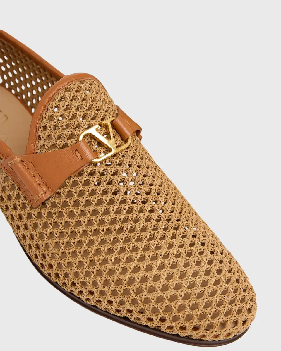Valentino Garavani Men's V-Logo Raffia-Effect Loafers | Thumbnail 5 Valentino Garavani Men's V-Logo Raffia-Effect Loafers | Thumbnail 5