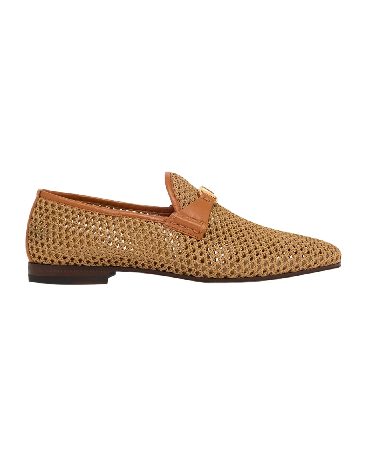 Valentino Garavani Men's V-Logo Raffia-Effect Loafers