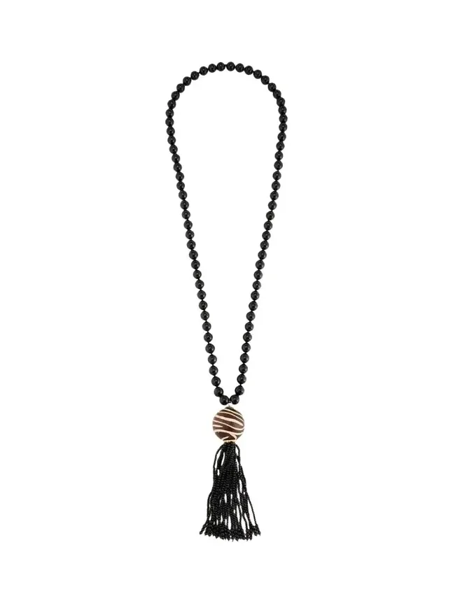 18K Zebra Marquetry Pendant Necklace