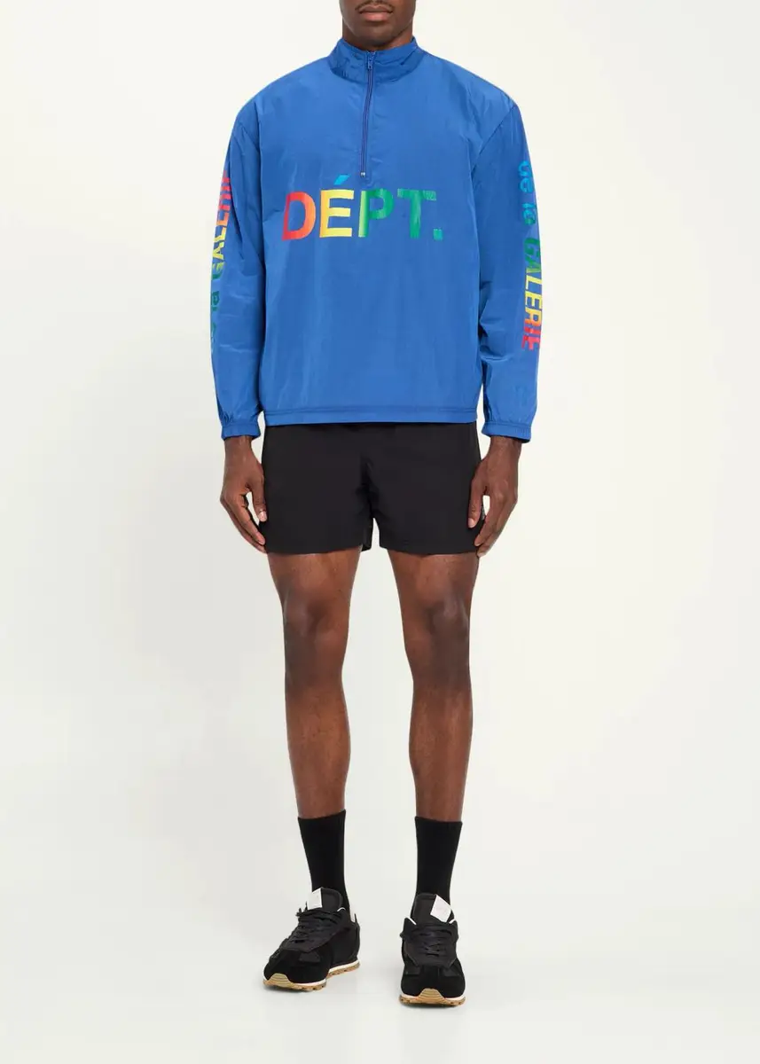 GALLERY DEPARTMENT Men's Nylon Multicolor Logo Quarter-Zip Jacket | Thumbnail 2 GALLERY DEPARTMENT Men's Nylon Multicolor Logo Quarter-Zip Jacket | Thumbnail 2