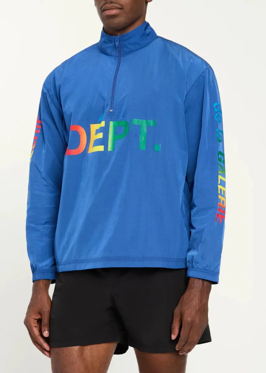 GALLERY DEPARTMENT Men's Nylon Multicolor Logo Quarter-Zip Jacket | Thumbnail 4 GALLERY DEPARTMENT Men's Nylon Multicolor Logo Quarter-Zip Jacket | Thumbnail 4