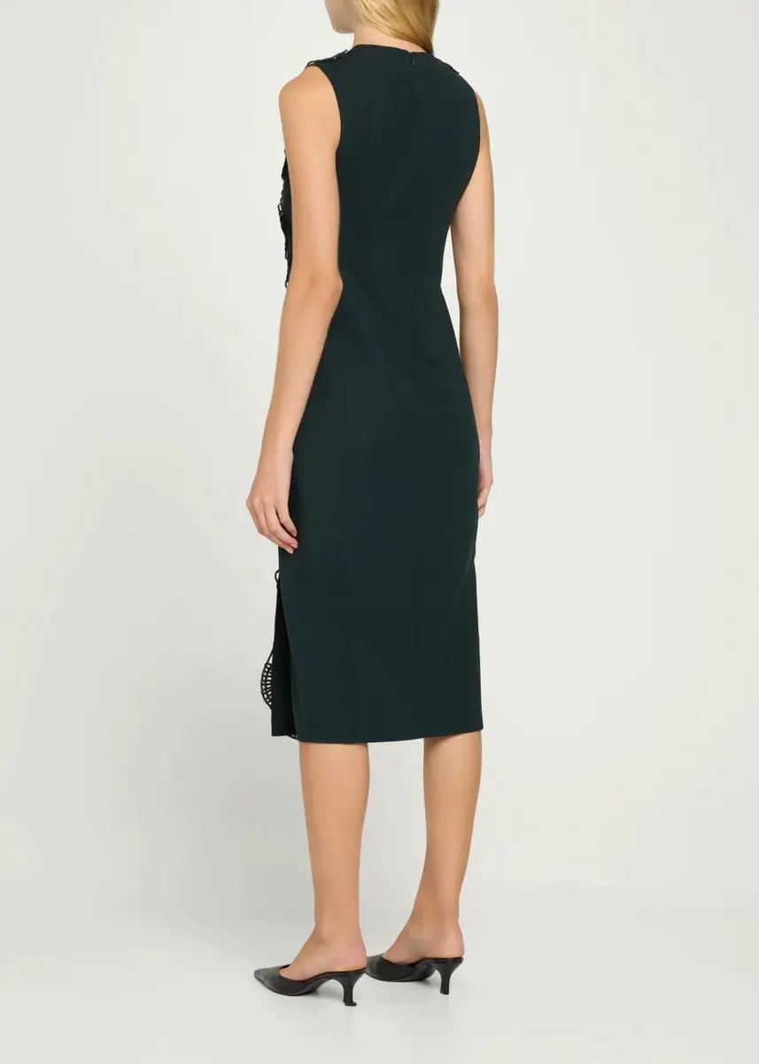 Akris Anemone Embroidered Double-Face Wool Midi Sheath Dress | Thumbnail 3 Akris Anemone Embroidered Double-Face Wool Midi Sheath Dress | Thumbnail 3
