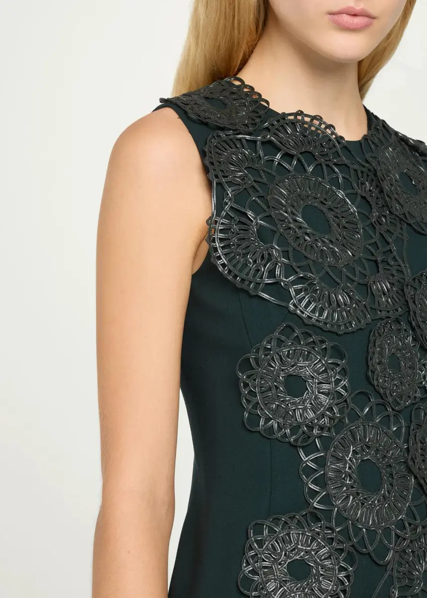 Akris Anemone Embroidered Double-Face Wool Midi Sheath Dress | Thumbnail 5 Akris Anemone Embroidered Double-Face Wool Midi Sheath Dress | Thumbnail 5