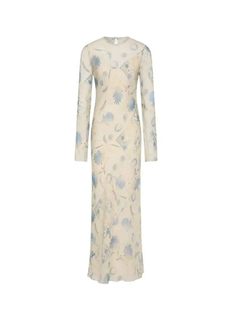 SIR. Cecile Floral Chiffon Long-Sleeve Maxi Dress