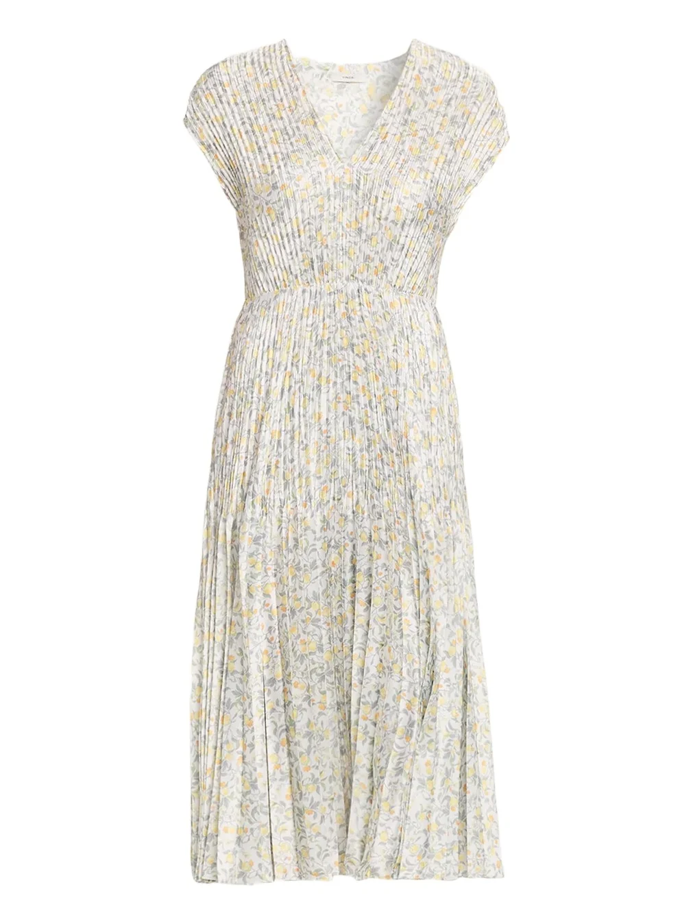 Citrine Bloom Pleated Satin Dress Citrine Bloom Pleated Satin Dress