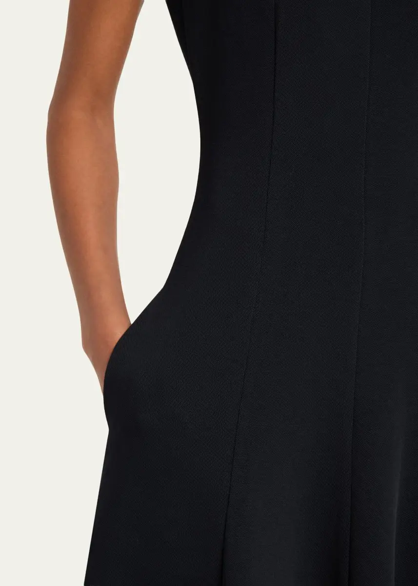 Vince Seamed Square-Neck Knit Midi Dress | Thumbnail 9 Vince Seamed Square-Neck Knit Midi Dress | Thumbnail 9