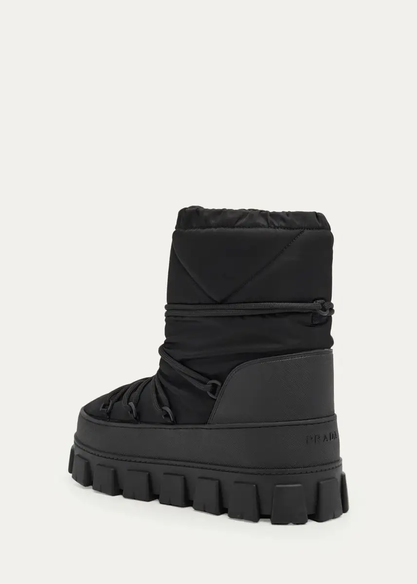 Prada Triangle Logo Lug-Sole Nylon Snow Boots | Thumbnail 4 Prada Triangle Logo Lug-Sole Nylon Snow Boots | Thumbnail 4