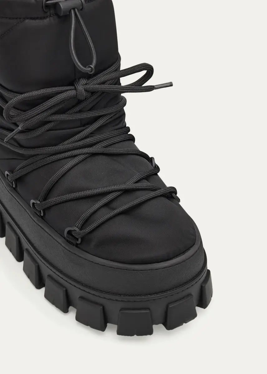 Prada Triangle Logo Lug-Sole Nylon Snow Boots | Thumbnail 5 Prada Triangle Logo Lug-Sole Nylon Snow Boots | Thumbnail 5