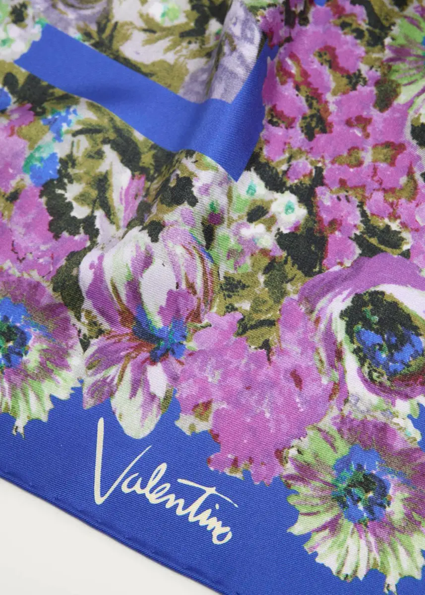 Valentino Garavani Floral Silk Foulard Scarf | Thumbnail 4 Valentino Garavani Floral Silk Foulard Scarf | Thumbnail 4