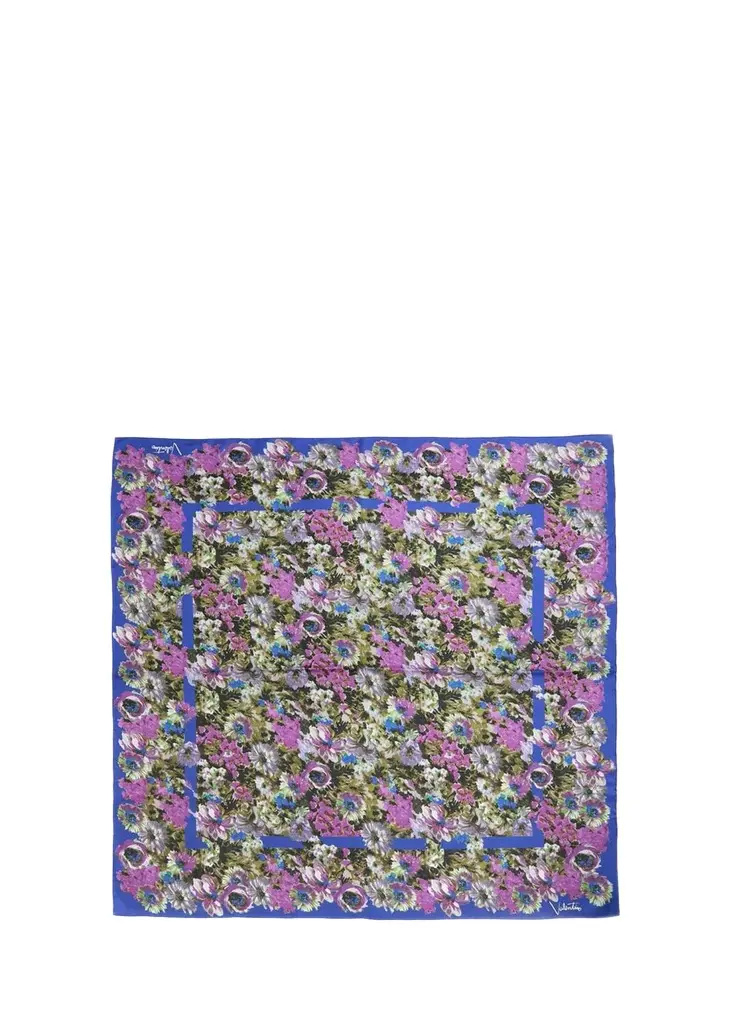 Floral Silk Foulard Scarf Floral Silk Foulard Scarf