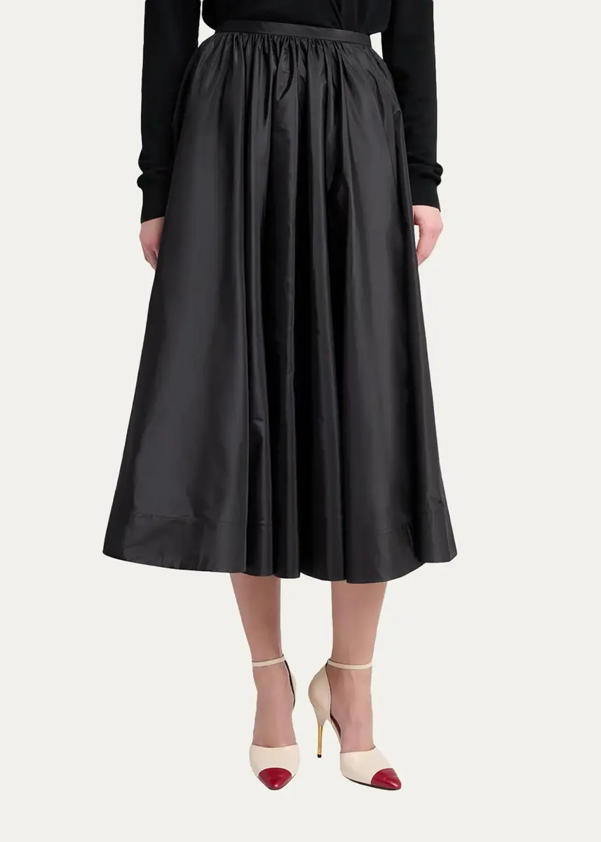 Valentino Garavani Silk Taffeta Full Midi Skirt | Thumbnail 4 Valentino Garavani Silk Taffeta Full Midi Skirt | Thumbnail 4