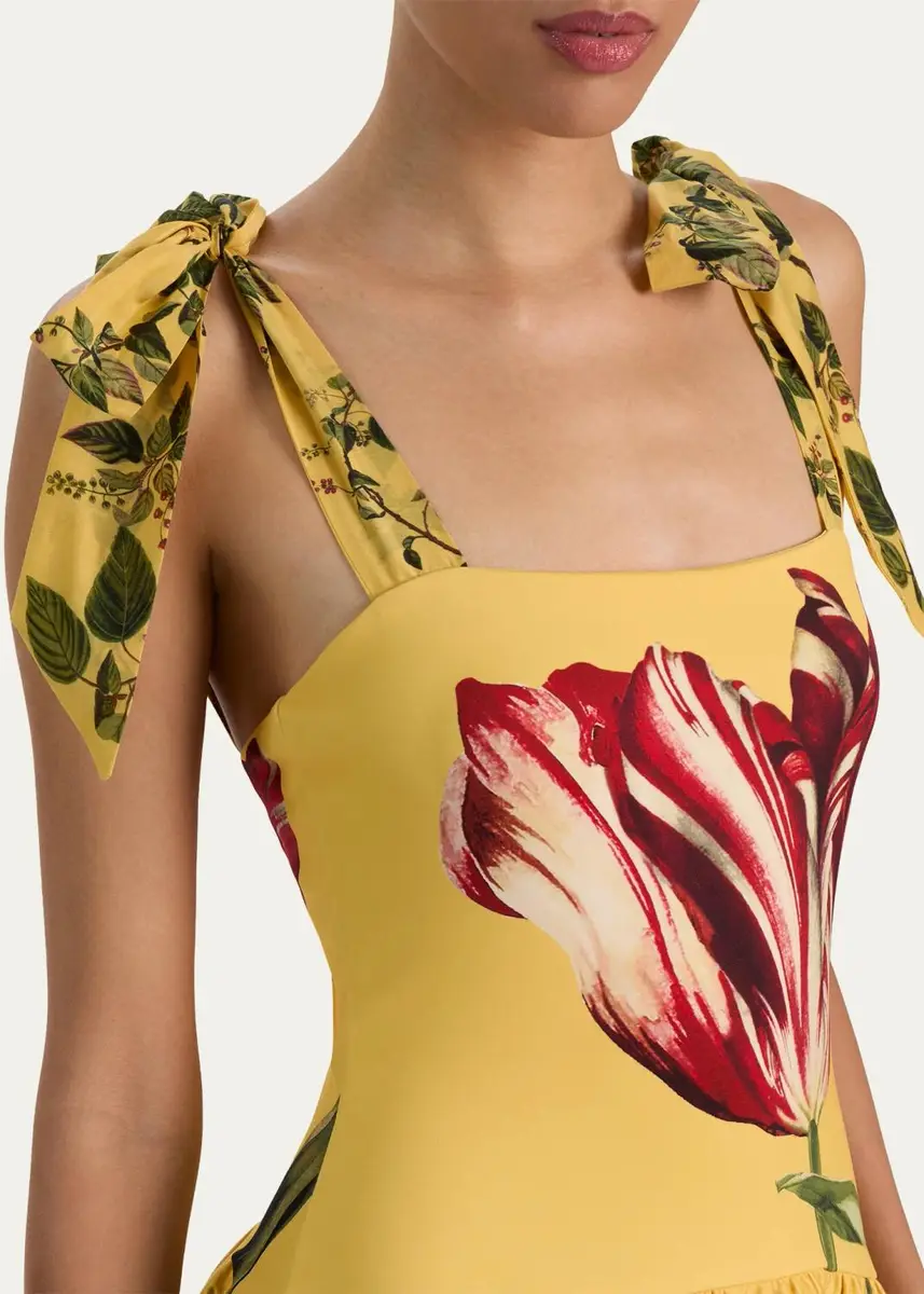 Alice + Olivia Oriana Floral Cotton-Blend Maxi Dress | Thumbnail 5 Alice + Olivia Oriana Floral Cotton-Blend Maxi Dress | Thumbnail 5