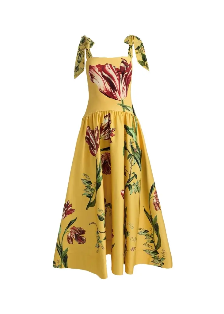 Oriana Floral Cotton-Blend Maxi Dress
