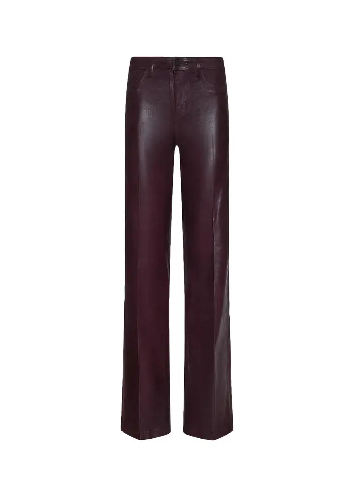 L'Agence Clayton Coated Wide-Leg Jeans