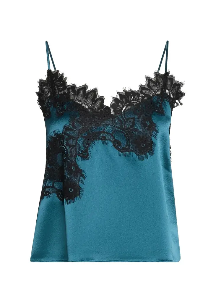Cinq à Sept Lace-Trim Satin Top