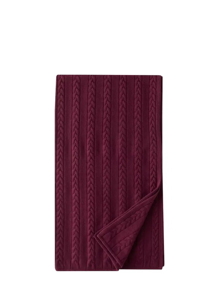 TSE Cashmere Cashmere Cable-Knit Throw Blanket