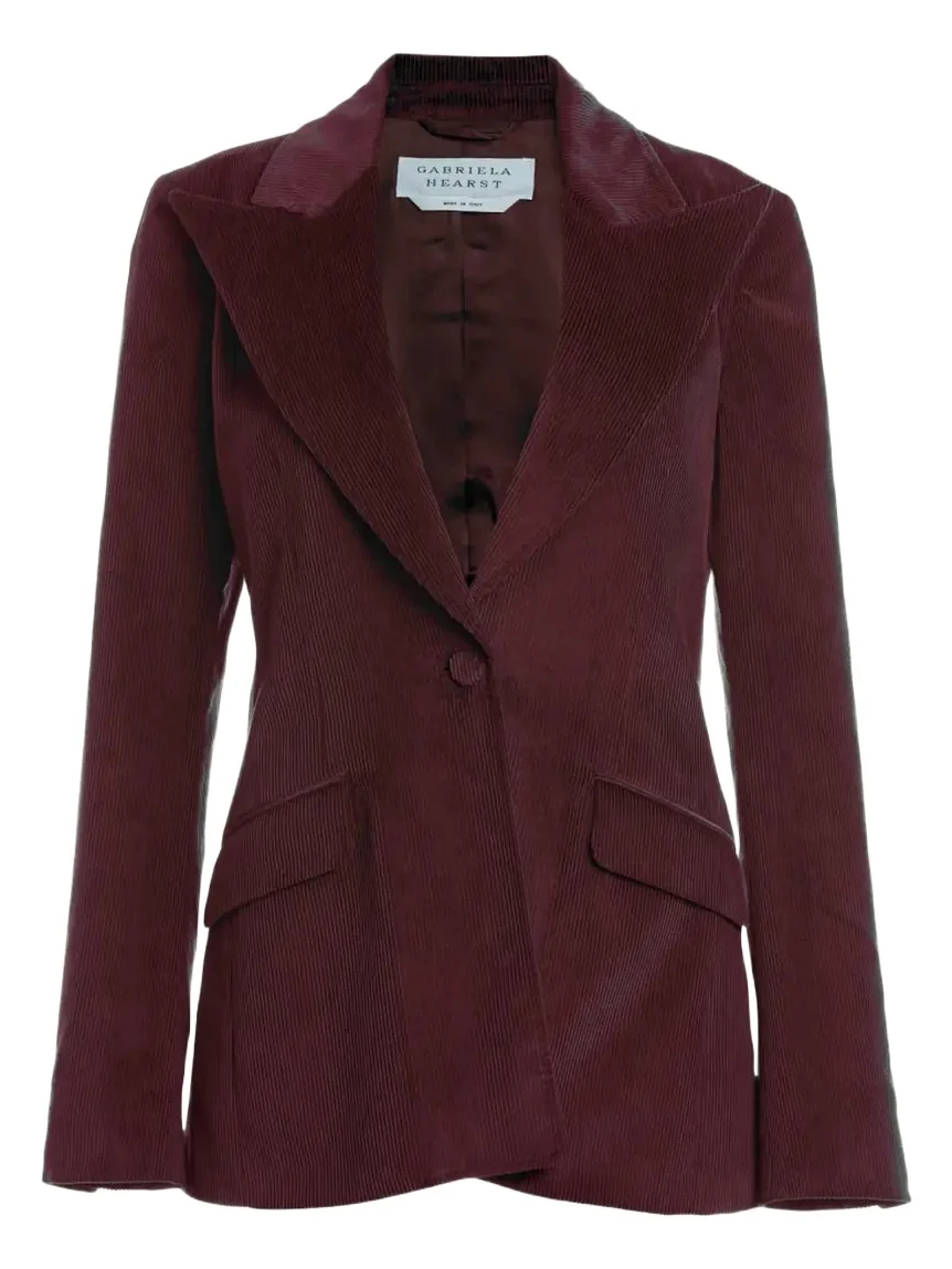 Leiva Cashmere-Wool Corduroy Single-Breasted Blazer