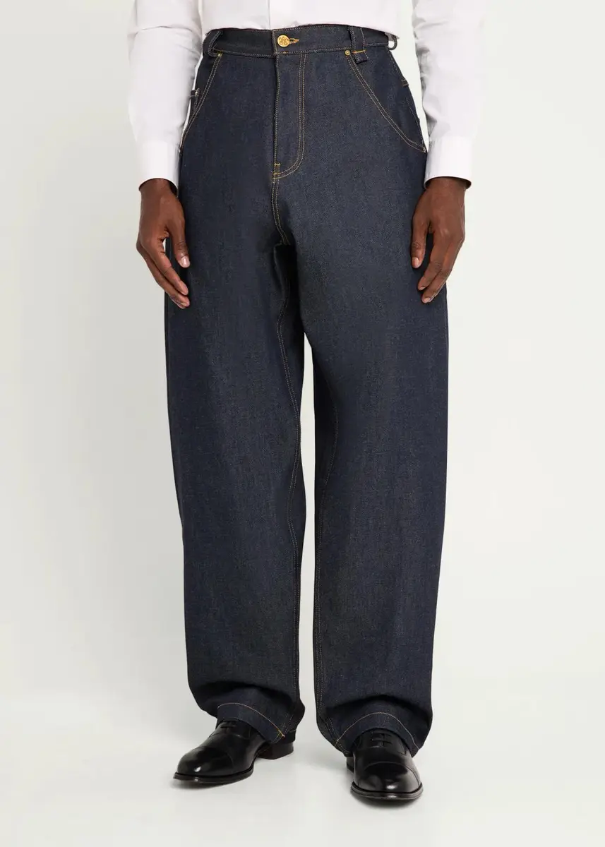 Willy Chavarria Men's True Badboy Wide-Leg Denim Jeans | Thumbnail 4 Willy Chavarria Men's True Badboy Wide-Leg Denim Jeans | Thumbnail 4