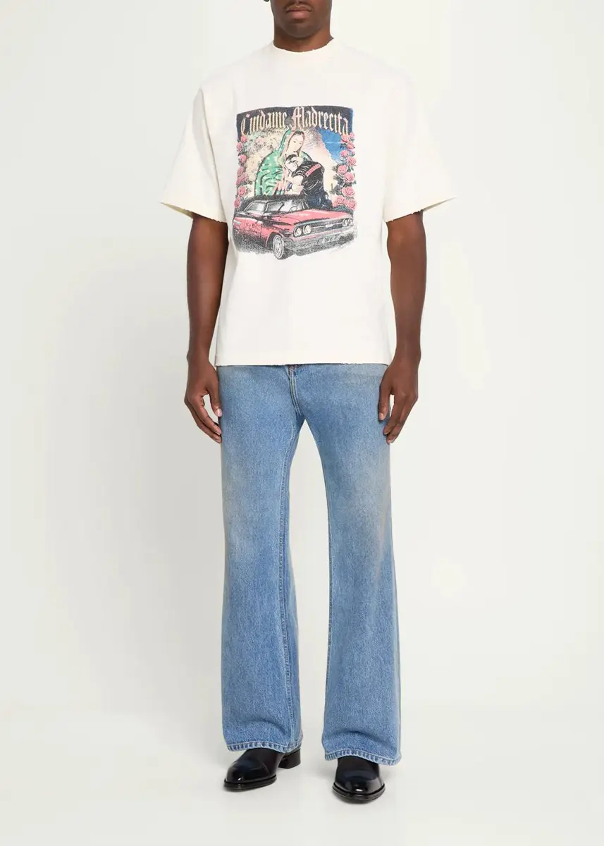 Willy Chavarria Men's Flared Denim Jeans | Thumbnail 2 Willy Chavarria Men's Flared Denim Jeans | Thumbnail 2