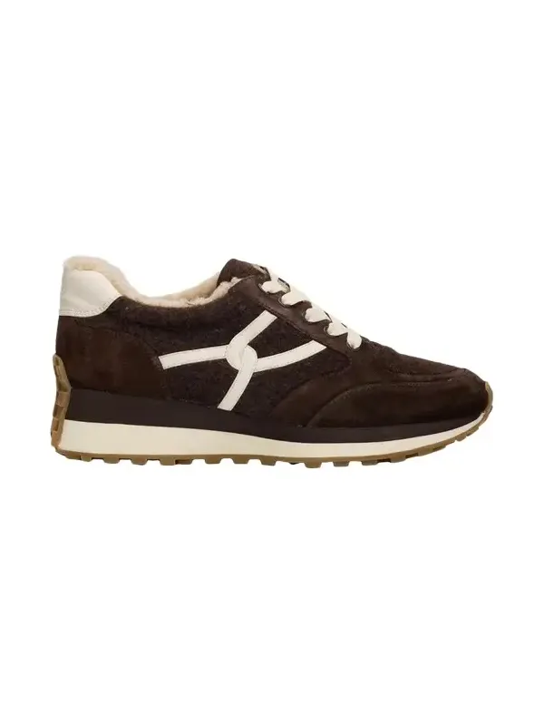 Veronica Beard Valentina Suede Shearling Retro Sneakers